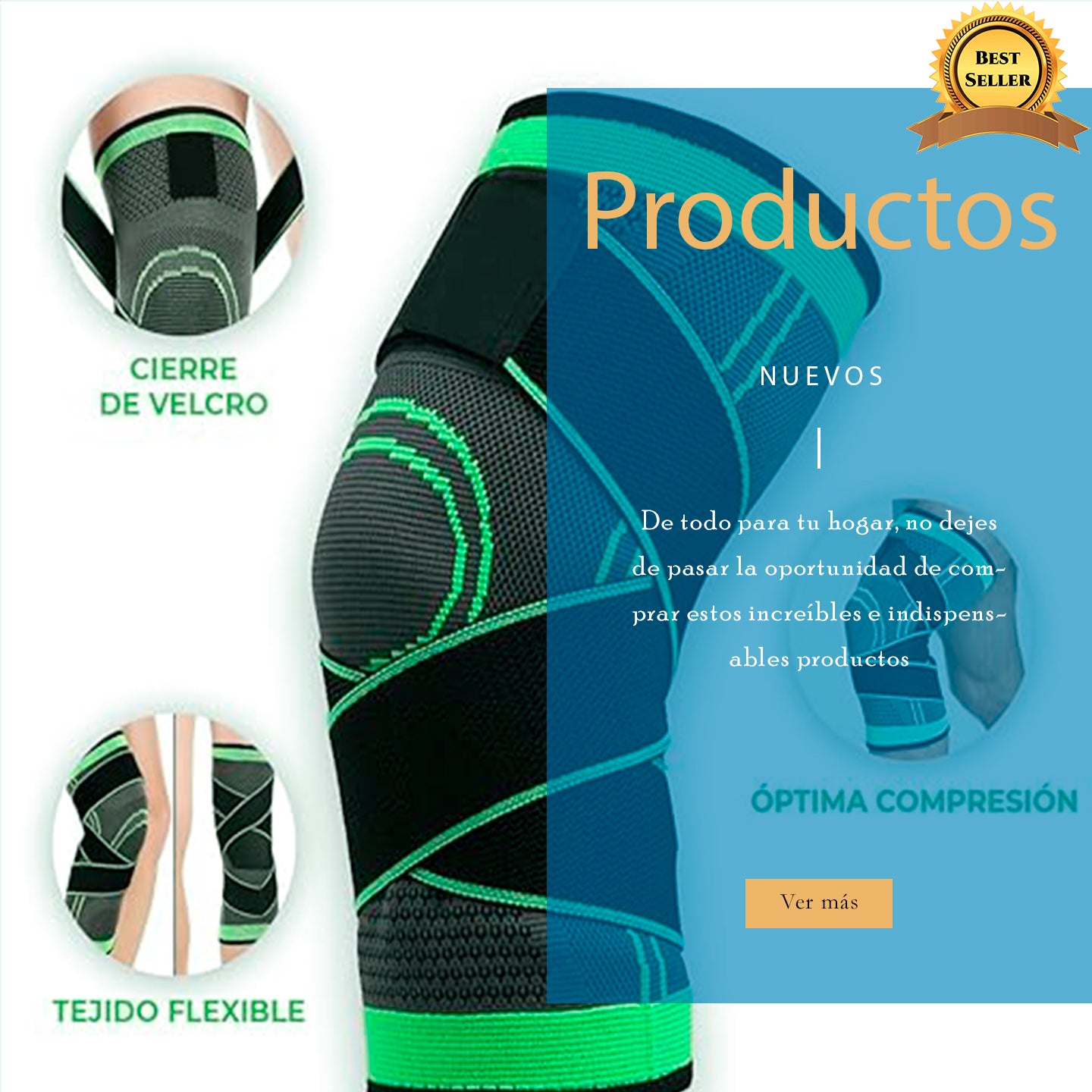 Rodillera Deportiva Ajustable 1pcs (Talla Única)